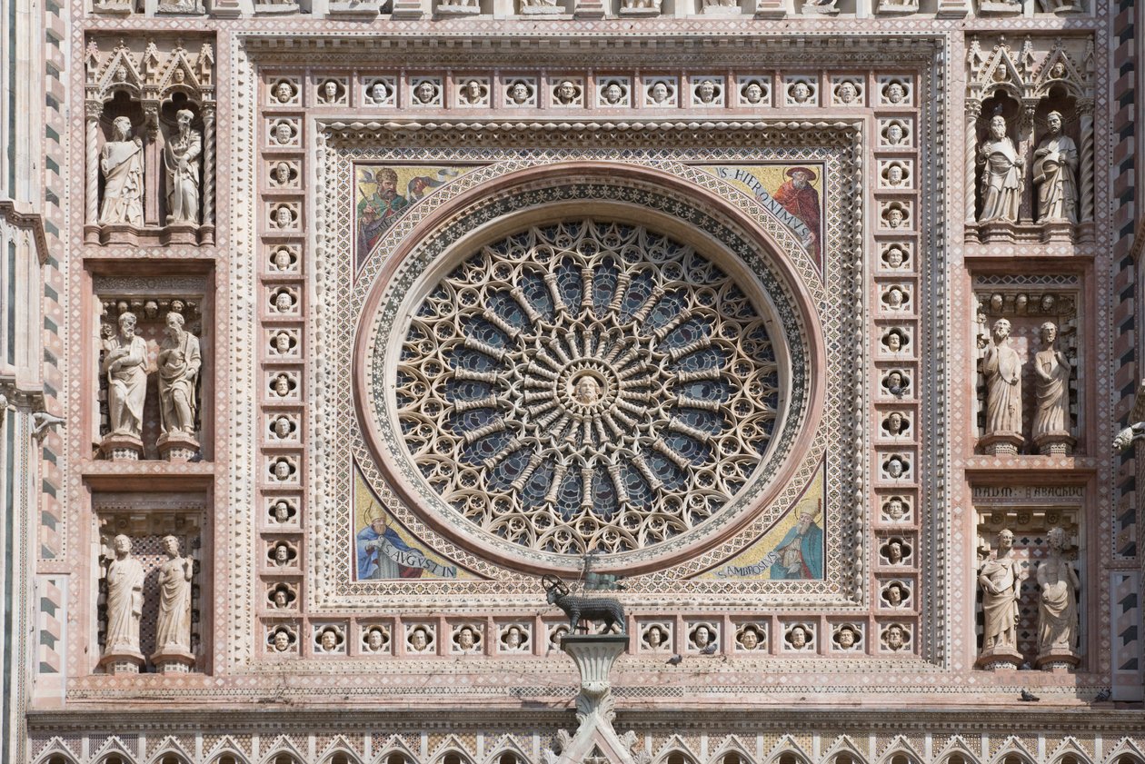Rózsaablak, Santa Maria Assunta katedrális, Orvieto, Umbria, Olaszország alkotó: Andrea di Cione Orcagna
