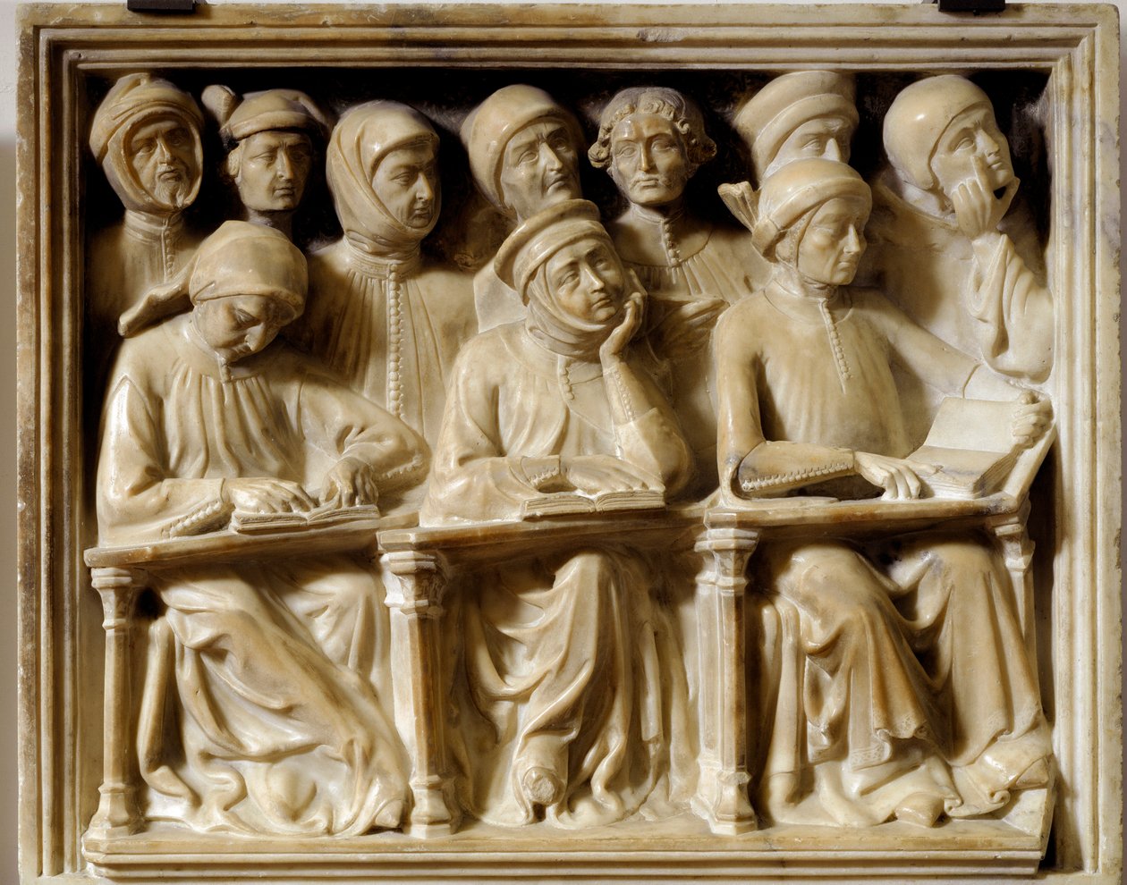 Bartolomeo da Saliceto temetkezési boltíve: tanfolyamra járó hallgatók (szobrászat alkotó: Andrea di Piero Ferrucci