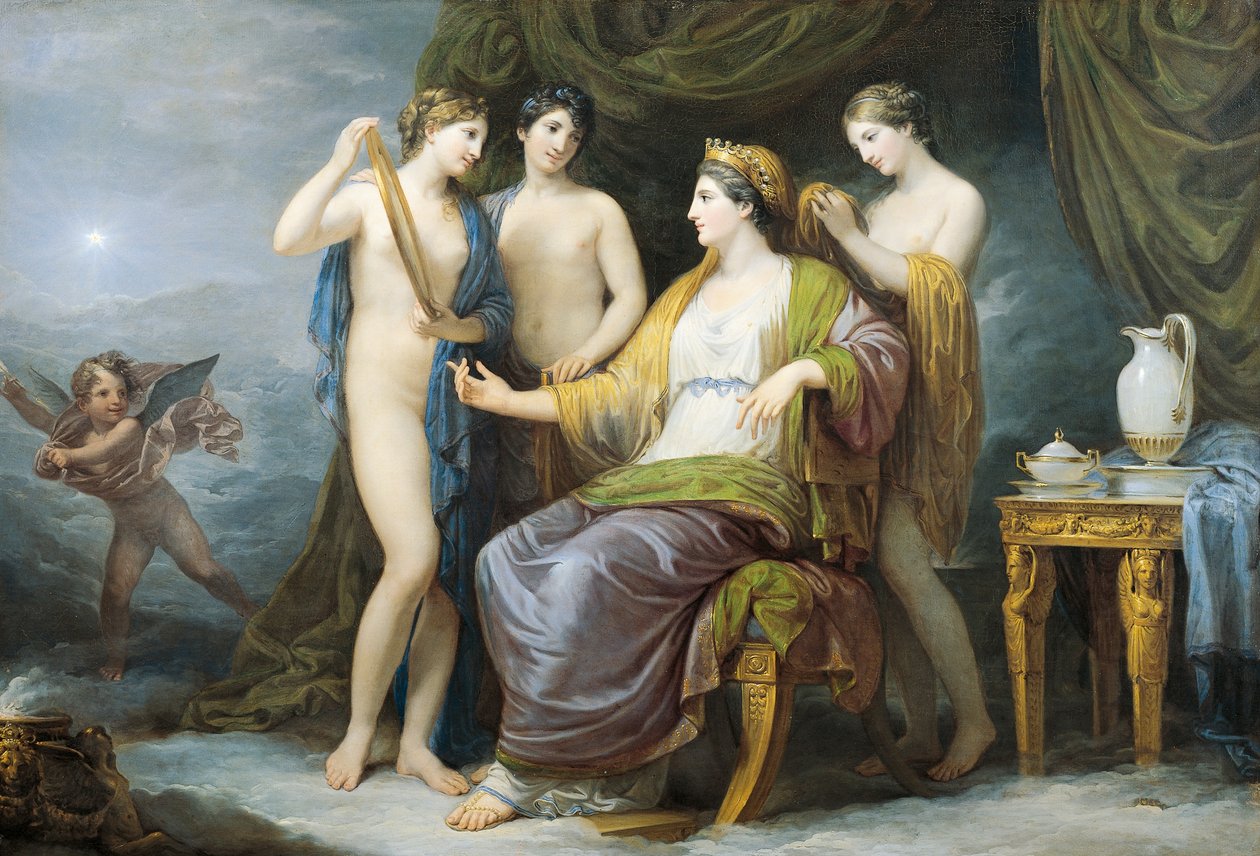 Juno fürdés vagy Juno öltözött Graces, Andrea Appiani (1754-1817), olaj, vászon alkotó: Andrea the Elder Appiani