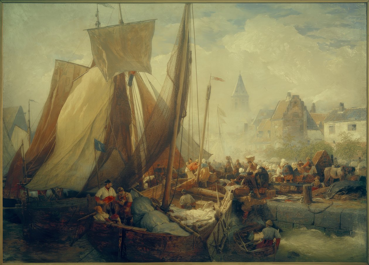Achenbach, halpiac Ostendben alkotó: Andreas Achenbach