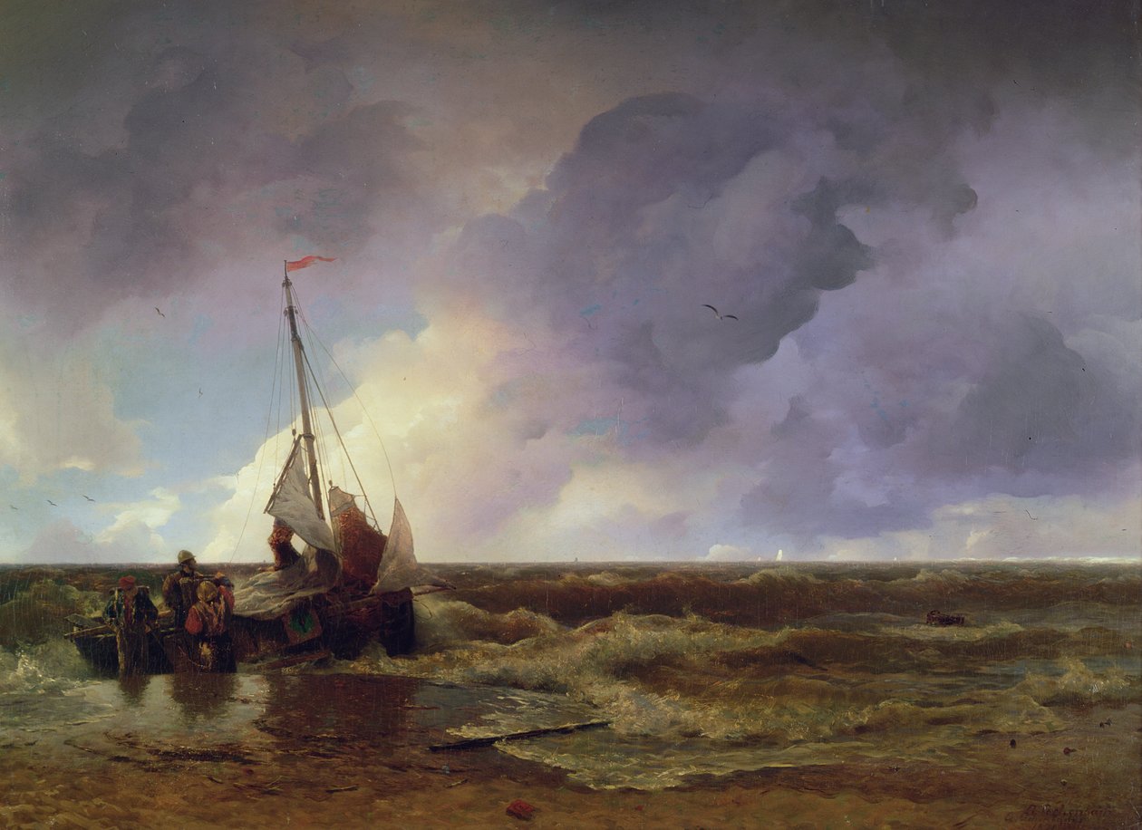 A partra érkezés alkotó: Andreas Achenbach