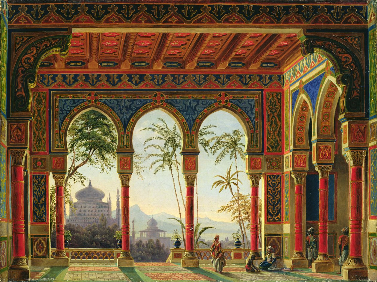 Színpadterv M. Glinka „Ruslan és Ljudmila” című operájához, 1842 alkotó: Andreas Leonhard Roller