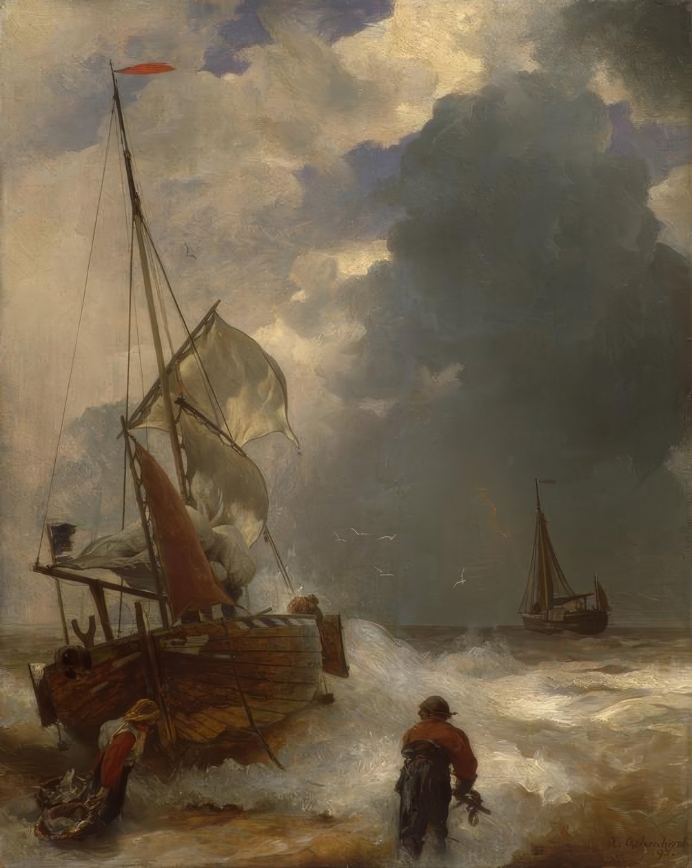 A. Achenbach, a halászok partraszállása alkotó: Andreas Achenbach