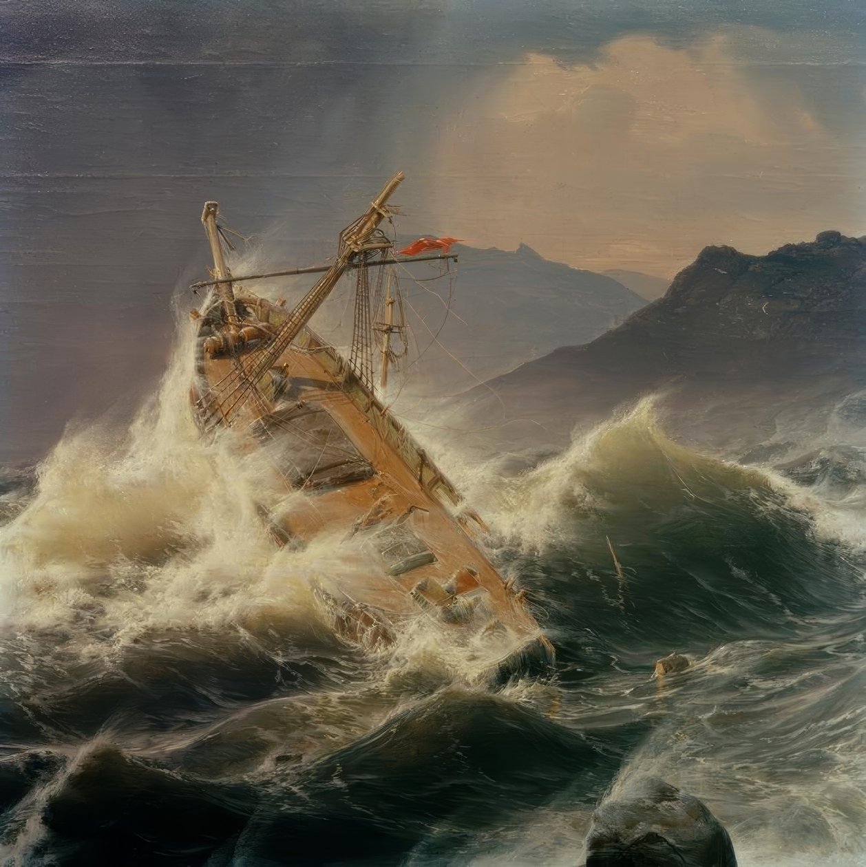 Tengeri vihar a norvég tengerparton alkotó: Andreas Achenbach