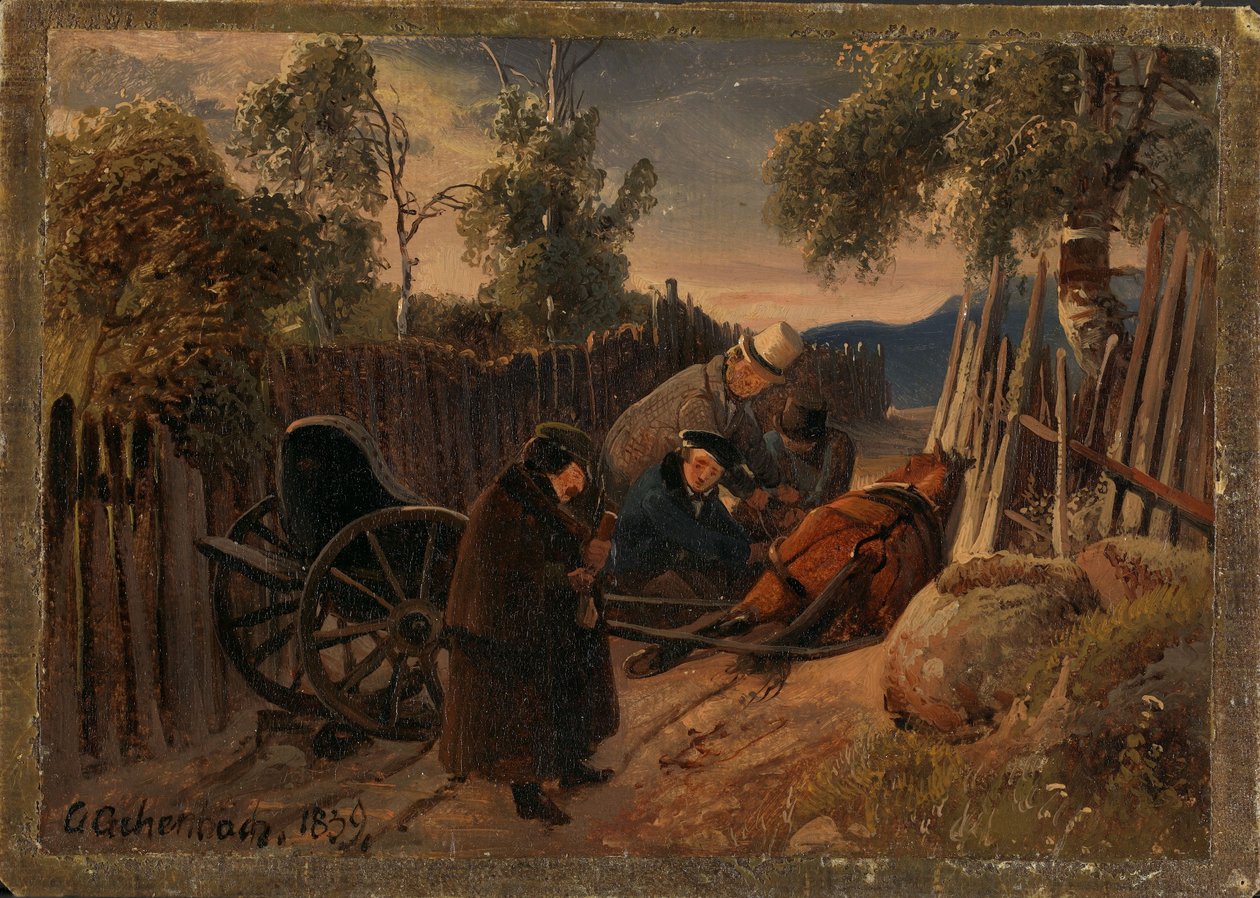 Kocsibaleset alkotó: Andreas Achenbach