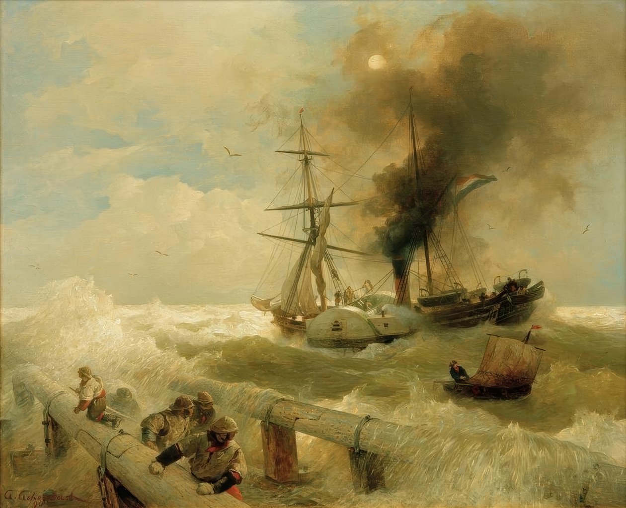 Seesturm alkotó: Andreas Achenbach