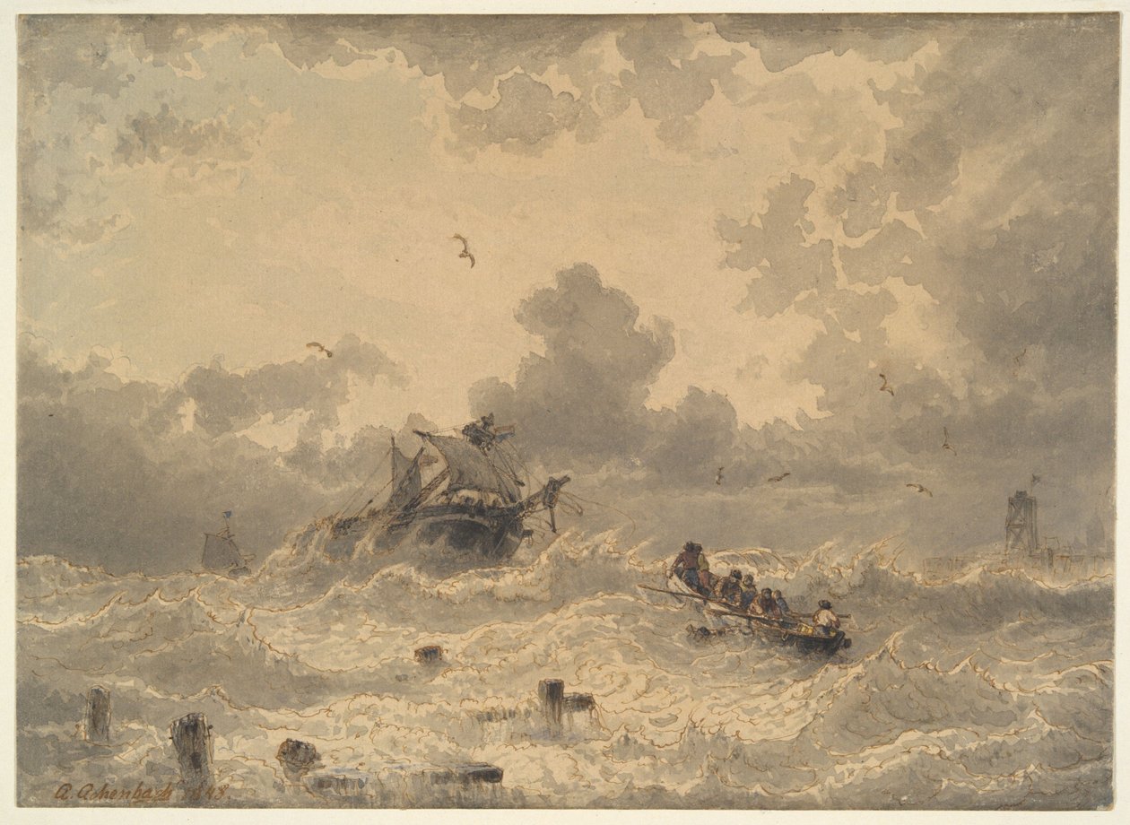 Vihar a tengeren alkotó: Andreas Achenbach