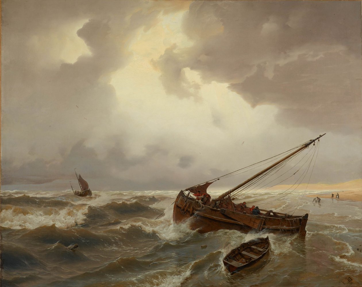 A scheveningeni strand alkotó: Andreas Achenbach