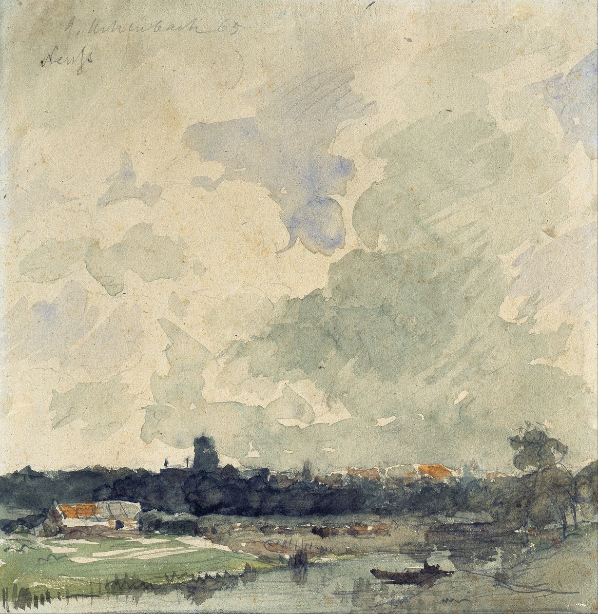 Kilátás Neuss-ra alkotó: Andreas Achenbach