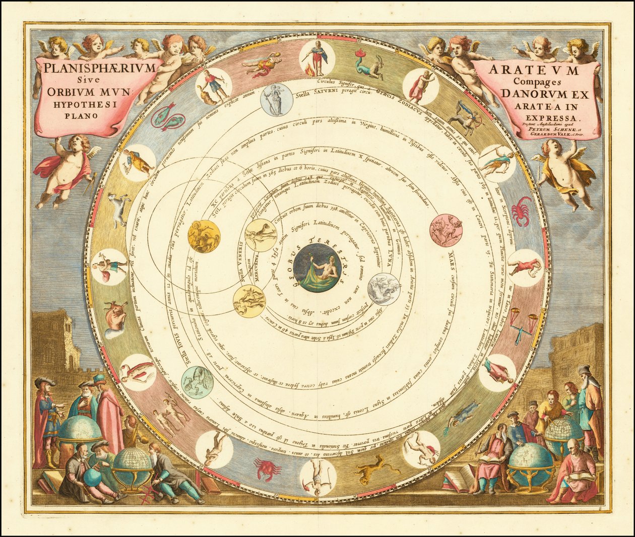 Andreas Cellarius 1660-as ábrája, amely Aratus görög csillagász világegyetem-modelljét szemlélteti. alkotó: Andreas Cellarius