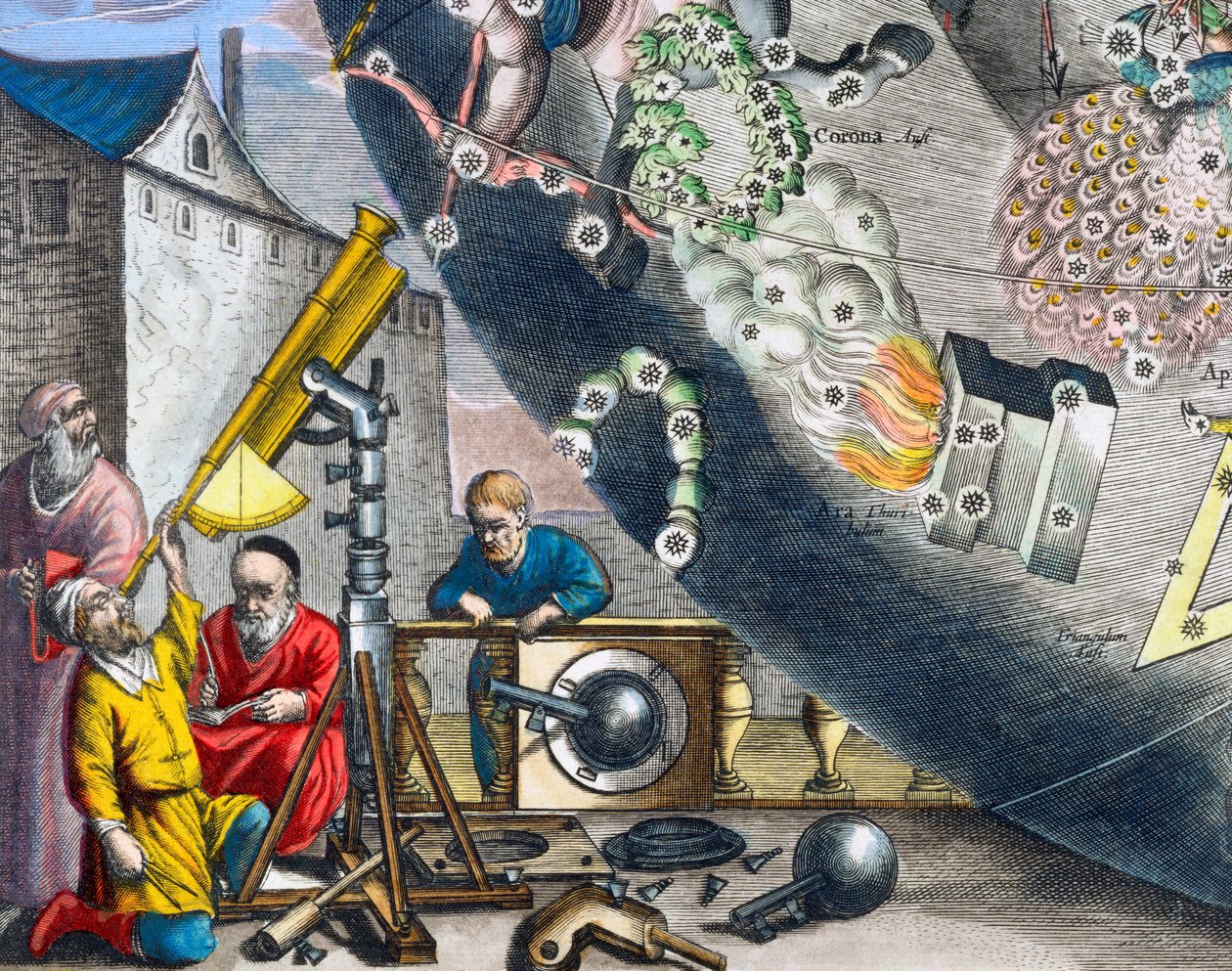 Csillagászok távcsövön keresztül, 1660-1661 alkotó: Andreas Cellarius