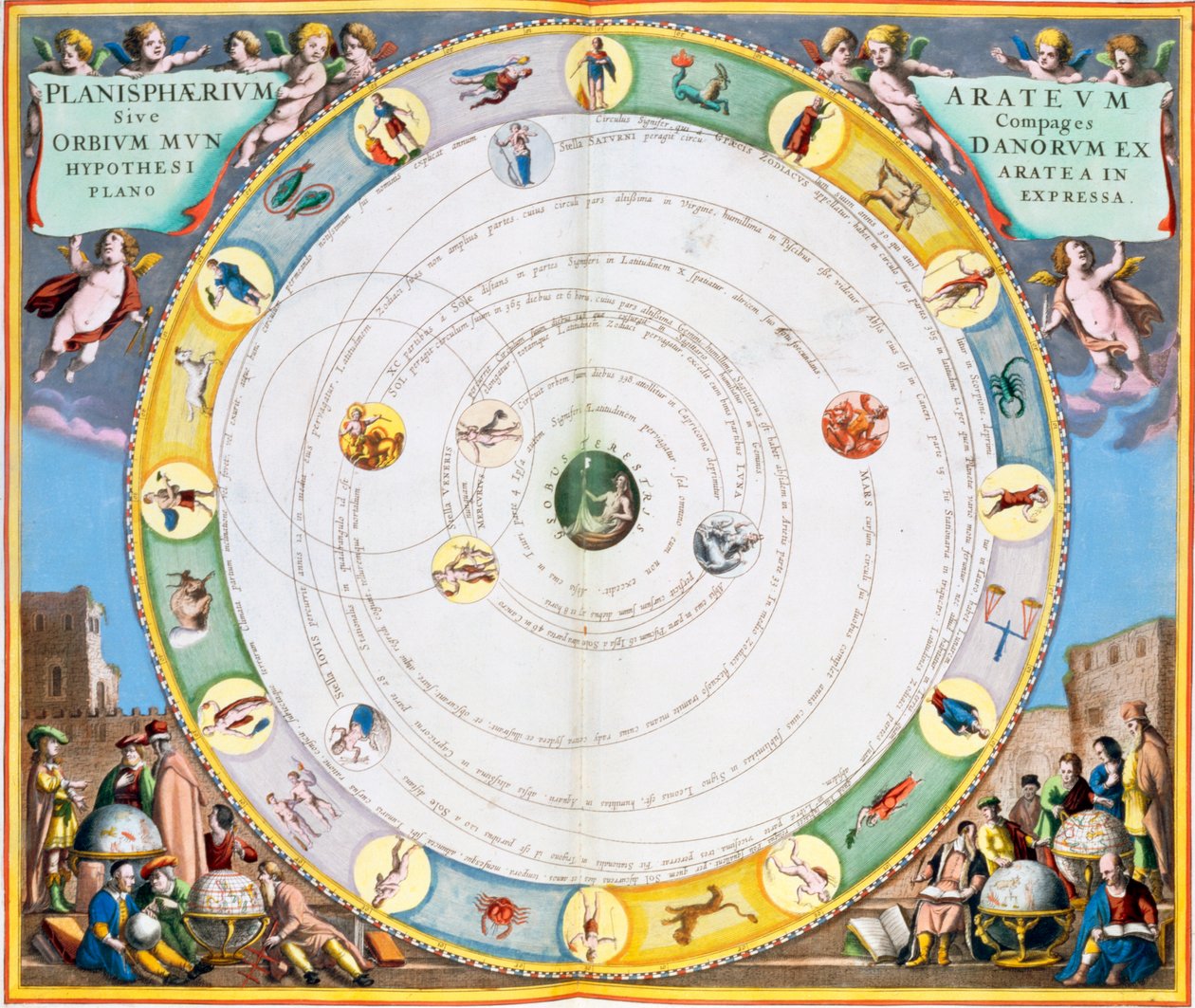 A bolygók mozgását leíró diagram, 1660-1661. alkotó: Andreas Cellarius