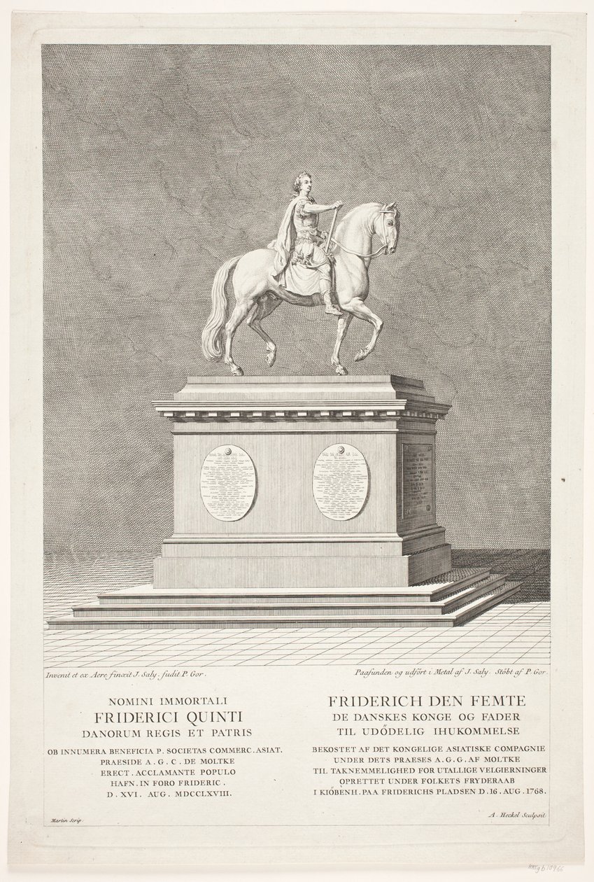 V. Frederik lovas szobra az Amalienborg Palota téren alkotó: Andreas Heckel