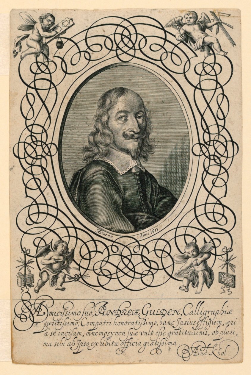 Andreas Gulden kaligráfus portréja alkotó: Andreas Kohl