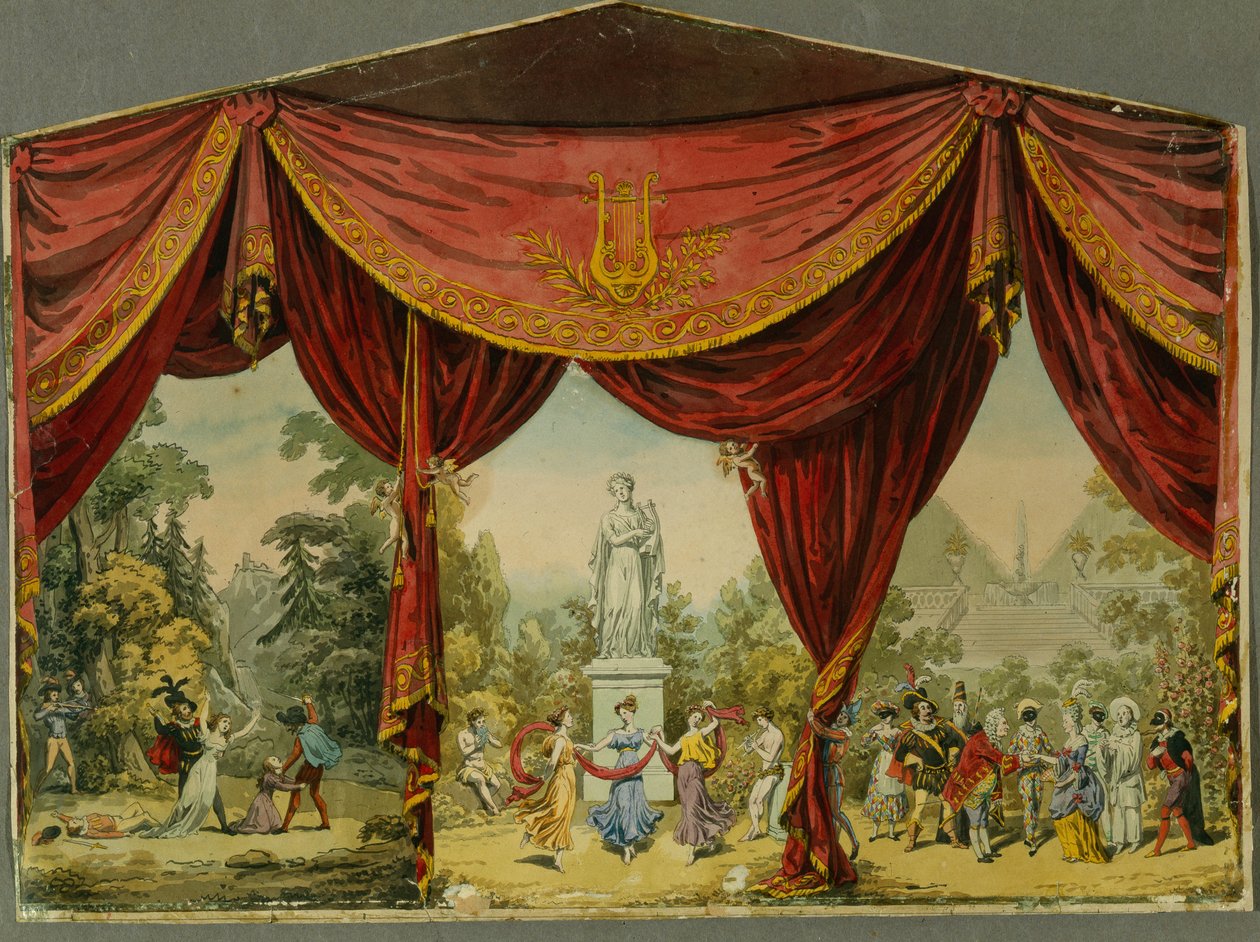 Vázlat a szentpétervári Imperial Színház függönyéhez, 1830-as évek alkotó: Andreas Leonhard Roller