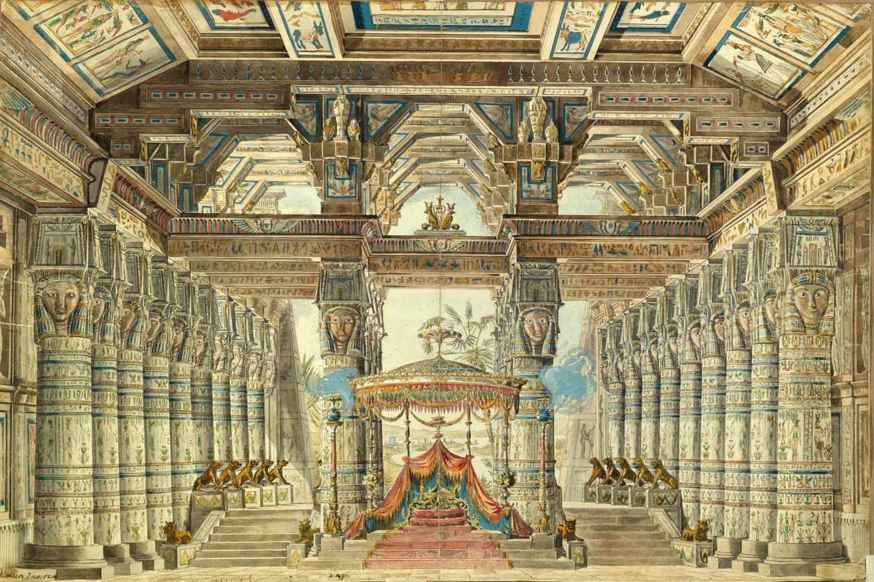 Színpadterve G. Haendel Caesar Egyiptomban című balettjéhez, 1834 alkotó: Andreas Leonhard Roller