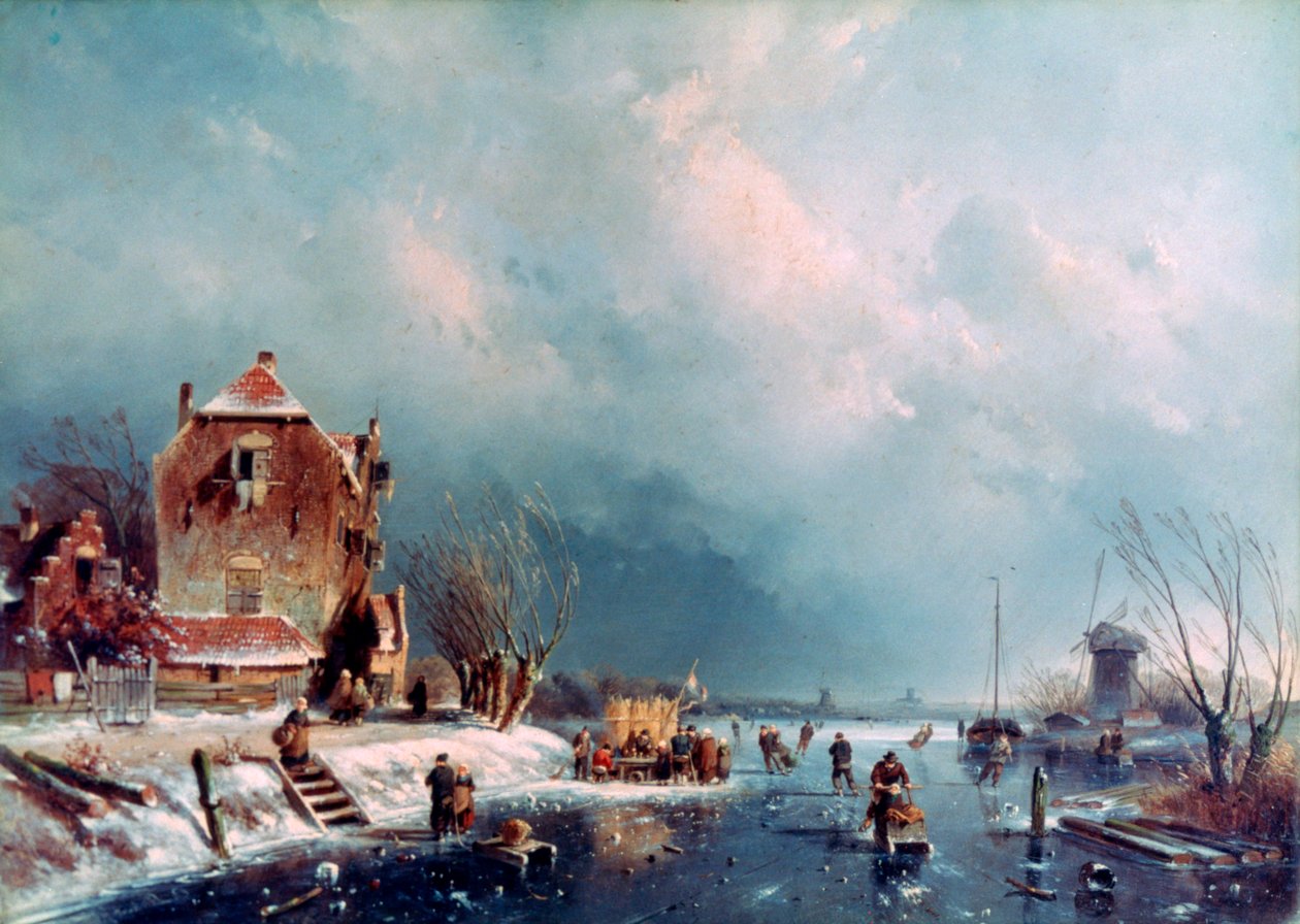 Befagyott folyó, 1787-1870 alkotó: Andreas Schelfhout
