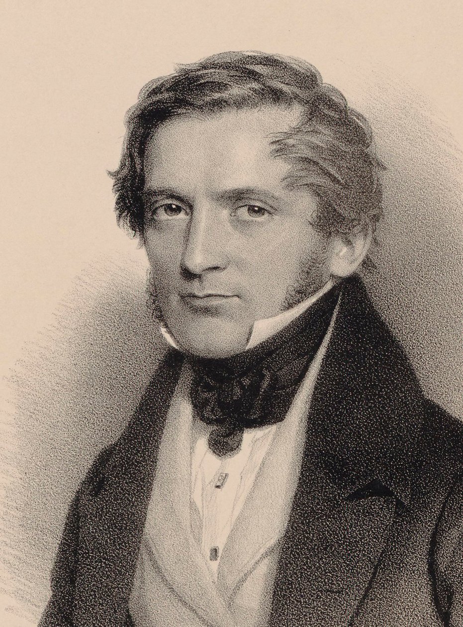 Franz Lachner zeneszerző portréja 1803-1890, 1830. alkotó: Andreas Staub