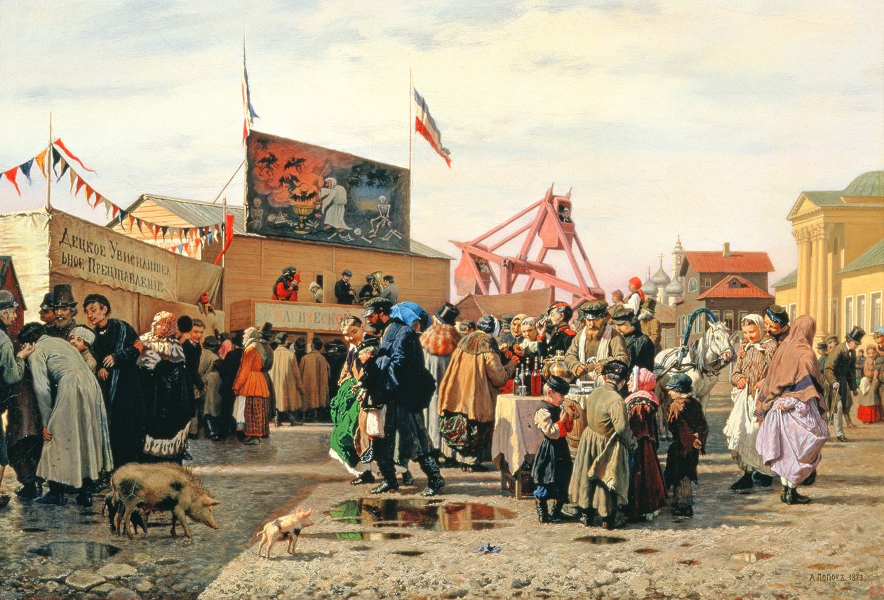 Húsvéti bódék Tulában, 1868 alkotó: Andrei Andreevich Popov