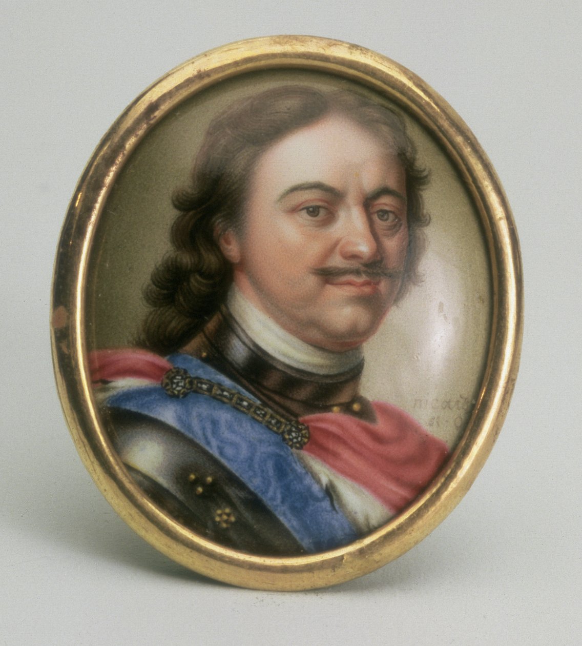 I. Péter portréja, 1720 körül (zománc aranyon) alkotó: Andrei Grigorievich Ovsov