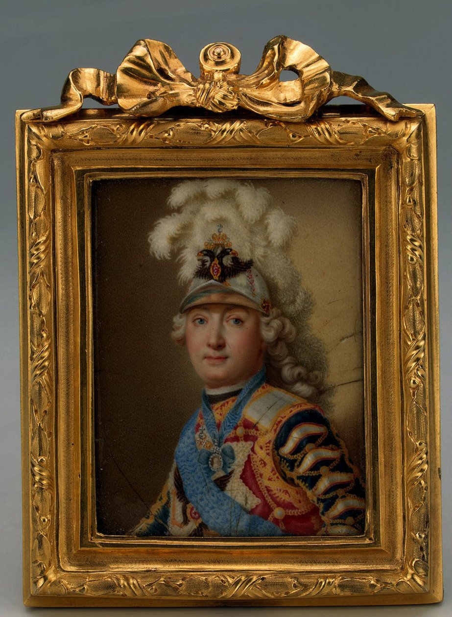 Grigorij Grigorjevics Orlov gróf portréja, 1770 körül (zománc, réz) alkotó: Andrei Ivanovich Chernyi