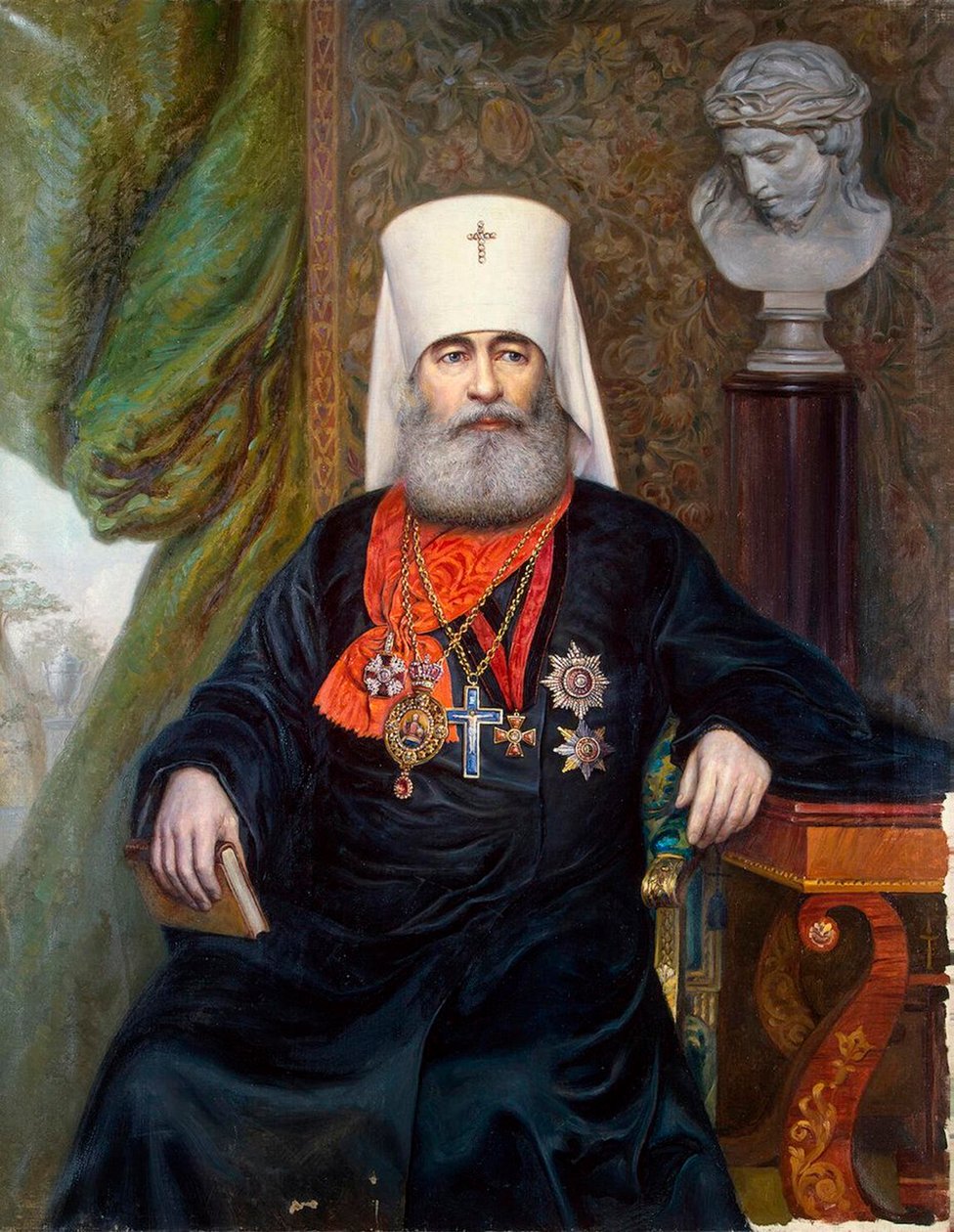 Antonius szentpétervári metropolita portréja, 1846-1912, 1911. alkotó: Andrei Andreevich Karelin