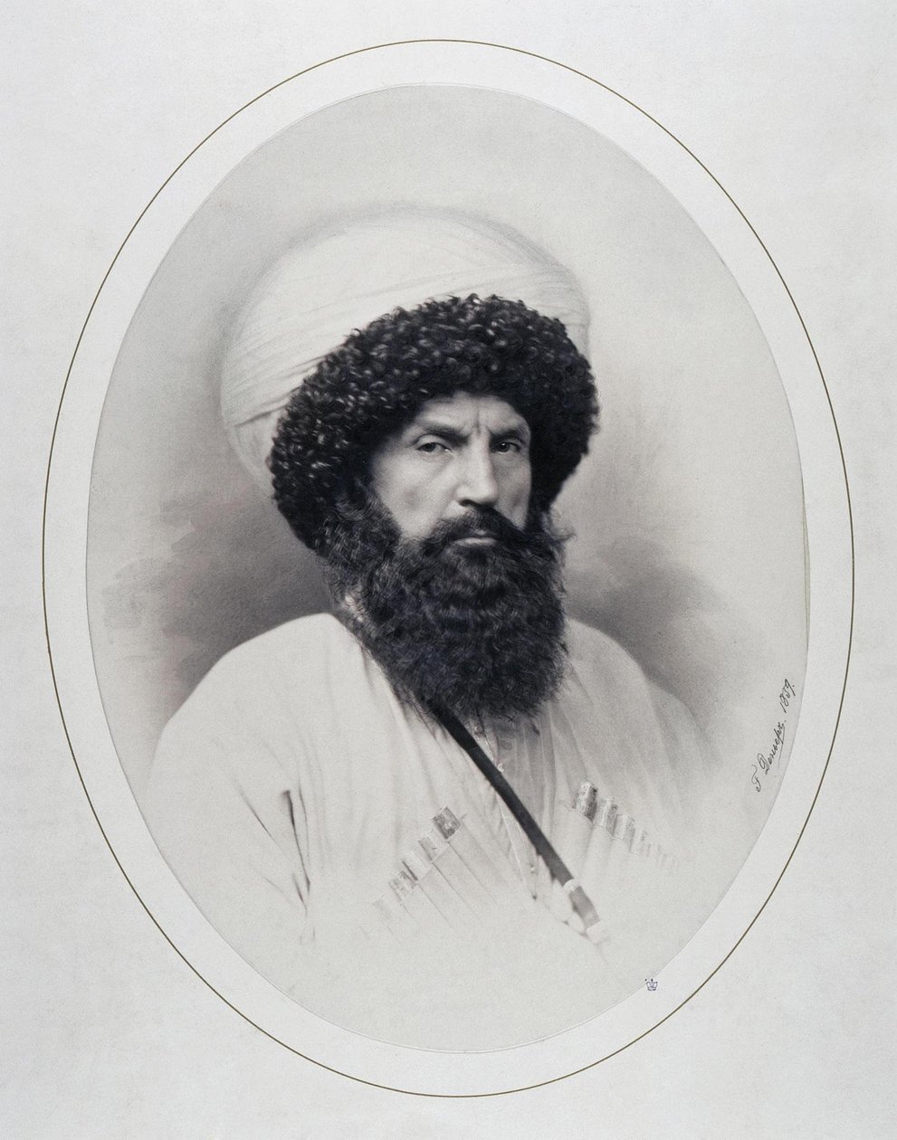 Shamil imám portréja 1797-1871, 1859 alkotó: Andrei Deniere