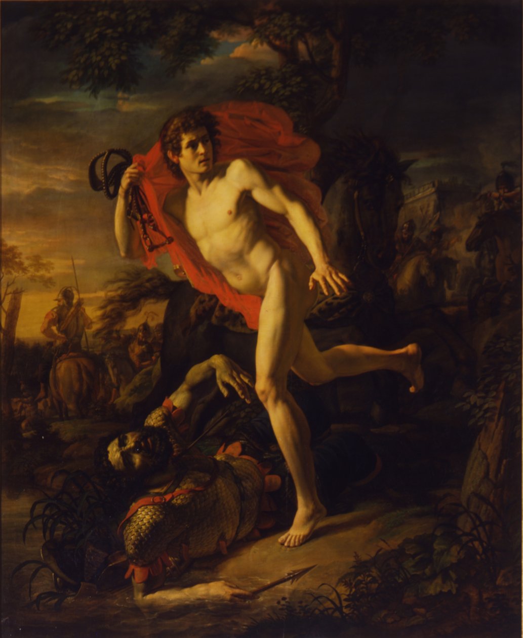 Egy fiatalember hőstette Kijevben 968-ban, 1810-ben alkotó: Andrei Ivanovich Ivanov
