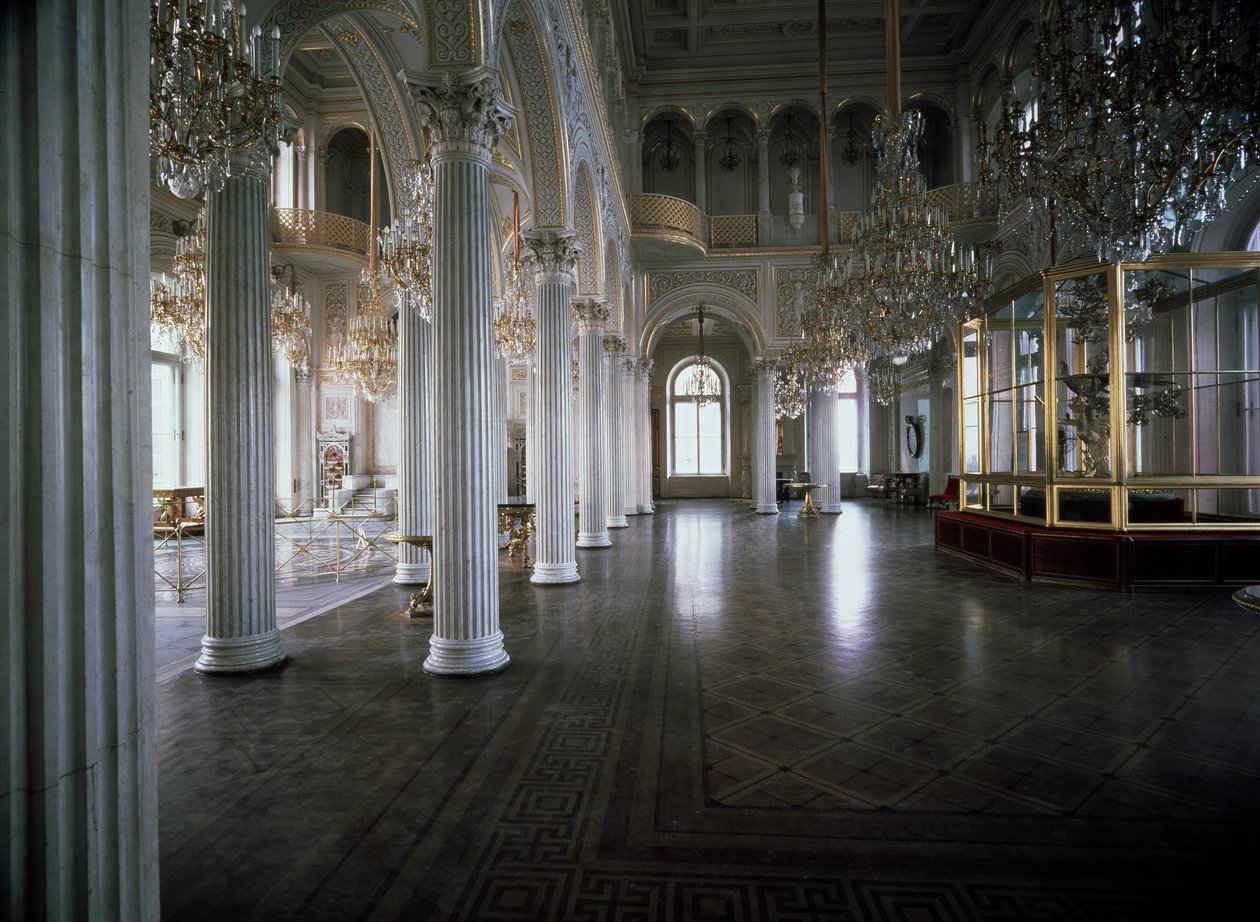 Andrei Ivanovich Stakenschneider (1802-1865) által kivetített Kis Ermitázs (Ermitázs) pavilontermének kilátása 1850-1858 Ermitázs Múzeum, Szentpétervár alkotó: Andrei Ivanovich Stackenschneider