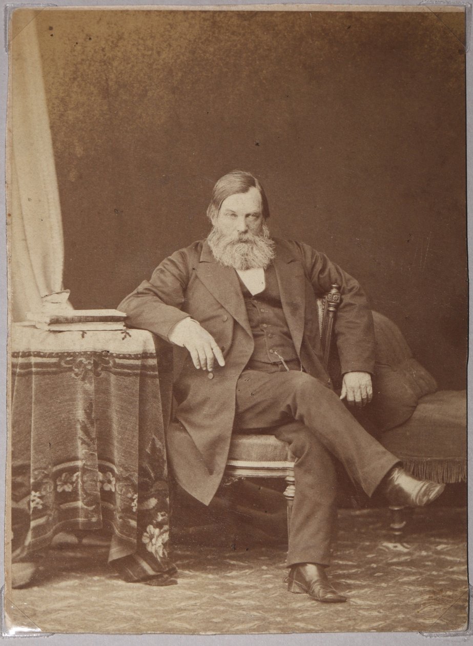 Pavel Melnikov, álnév: Andrej Pecserszkij – Pavel Ivanovics Melnyikov (Andrej Pecserszkij) (1818-1883), Karelin, Andrej Oszipovics (1837-1906). Albumin Photo alkotó: Andrei Osipovich Karelin