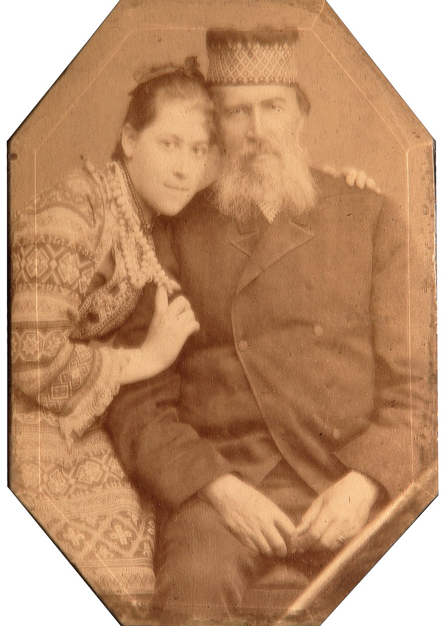 Jakov Petrovics Polonszkij (Iakov Petrovics Polonski) (1820-1898) költő portréja Natalia lányával. alkotó: Andrei Osipovich Karelin