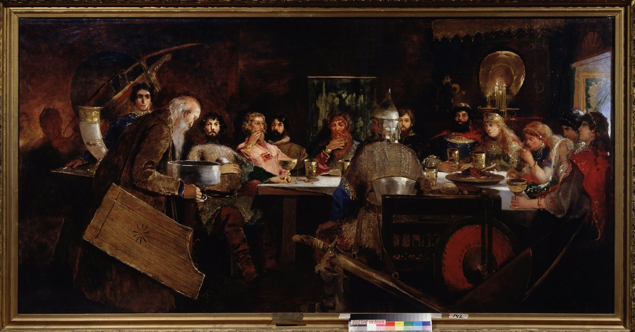Bankett Nagy Vlagyimir nagyhercegnél (I. Vlagyimir Vörös Napnak is nevezték, 958-1015). Andrej Petrovics Rjabuskin (Rjabutcskin) (1861-1904) festménye, olaj, vászon alkotó: Andrei Petrovich Ryabushkin