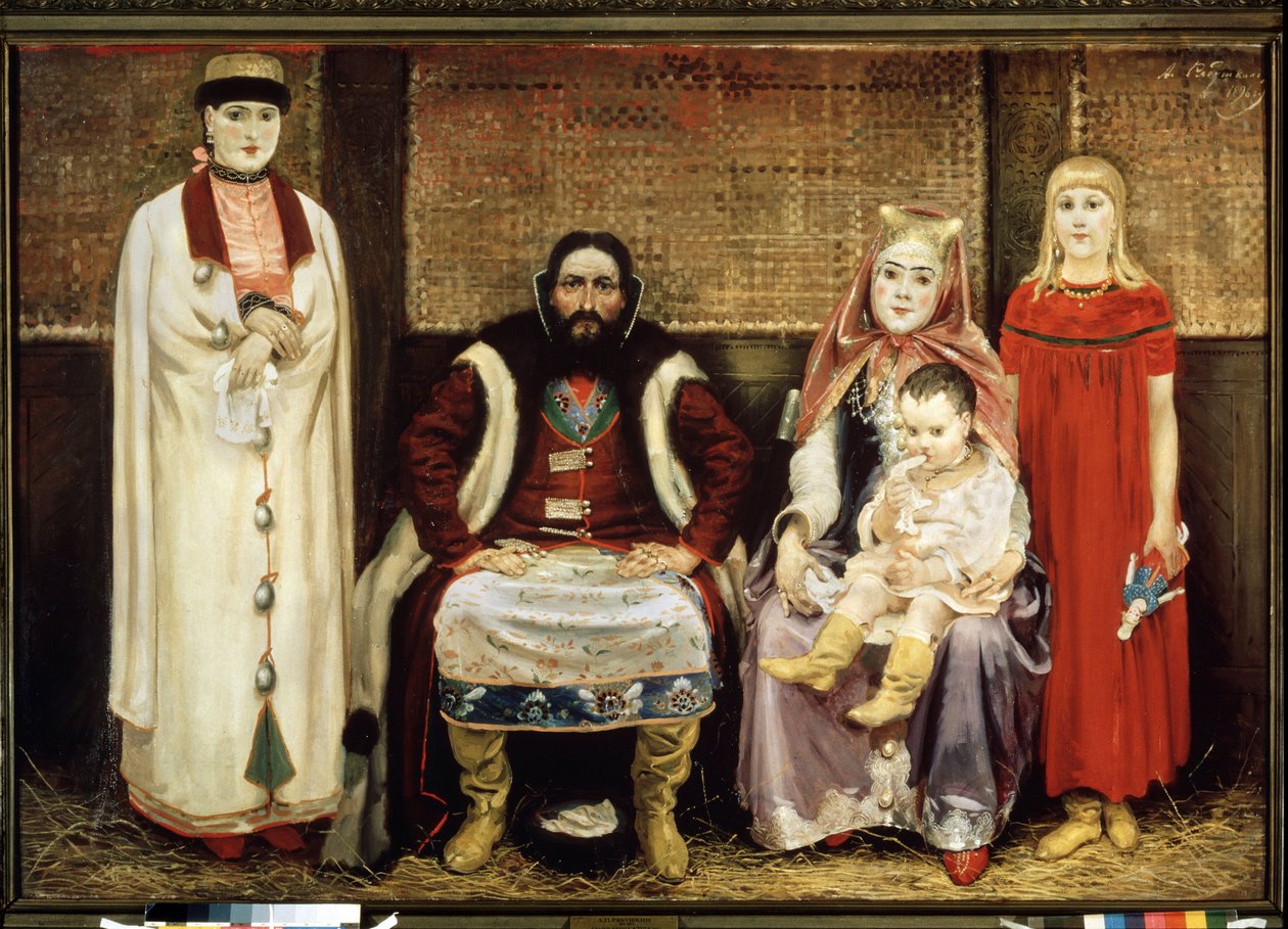 A kereskedő család a XVII. Andrej Petrovics Rjabuskin (Rjabutcskin) (1861-1904) festménye, olaj, vászon alkotó: Andrei Petrovich Ryabushkin