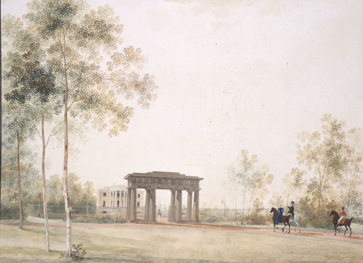A Carskoje Selo park kapuja, 1821 után alkotó: Andrei Yefimovich Martynov