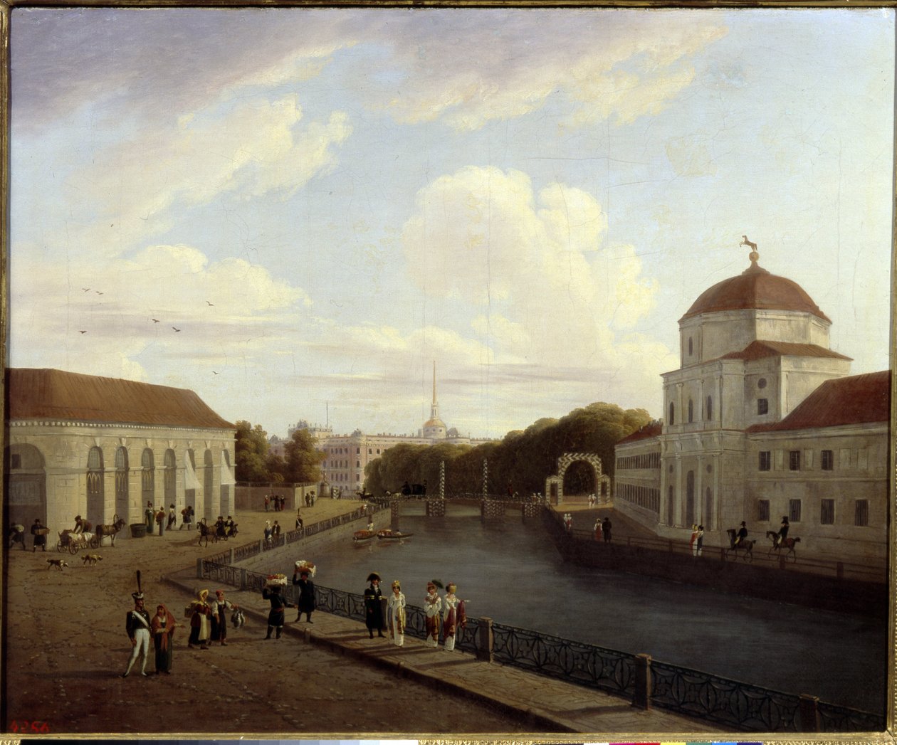A Michel-palota Szentpéterváron. (A Szentpétervári Mihály-palota). Andrej Jefimovics Martynov (1768-1826) festménye, olaj, vászon alkotó: Andrei Yefimovich Martynov