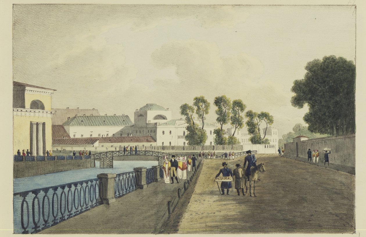 Az Apraksin-ház a Fontanka folyónál, 1821-1822 alkotó: Andrei Yefimovich Martynov