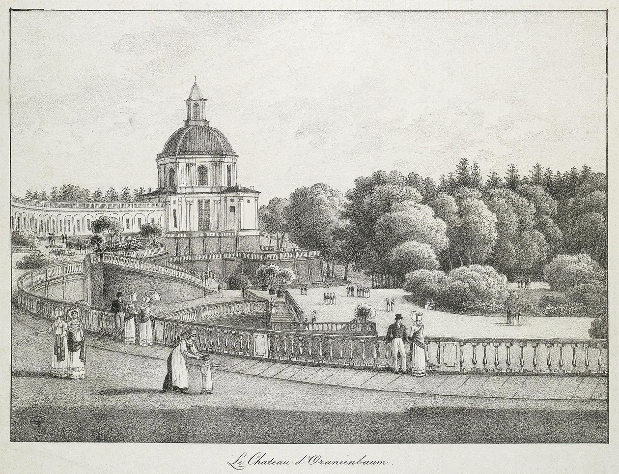 Kilátás az oranienbaumi Nagy Palota templomára, 1821-1822 alkotó: Andrei Yefimovich Martynov