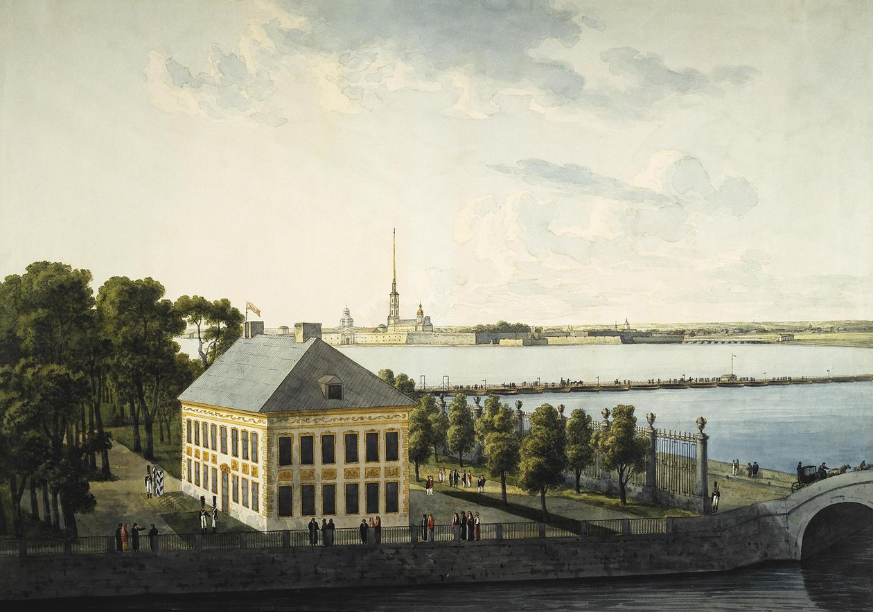 I. Péter nyári palotájának kilátása, 1809 alkotó: Andrei Yefimovich Martynov