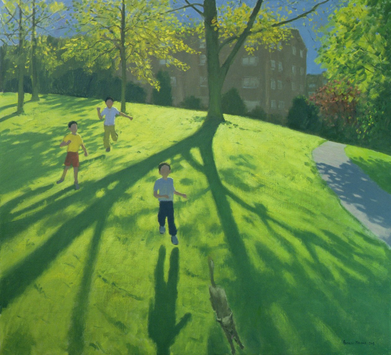 Gyerekek futnak a parkban, Derby, 2002 alkotó: Andrew Macara