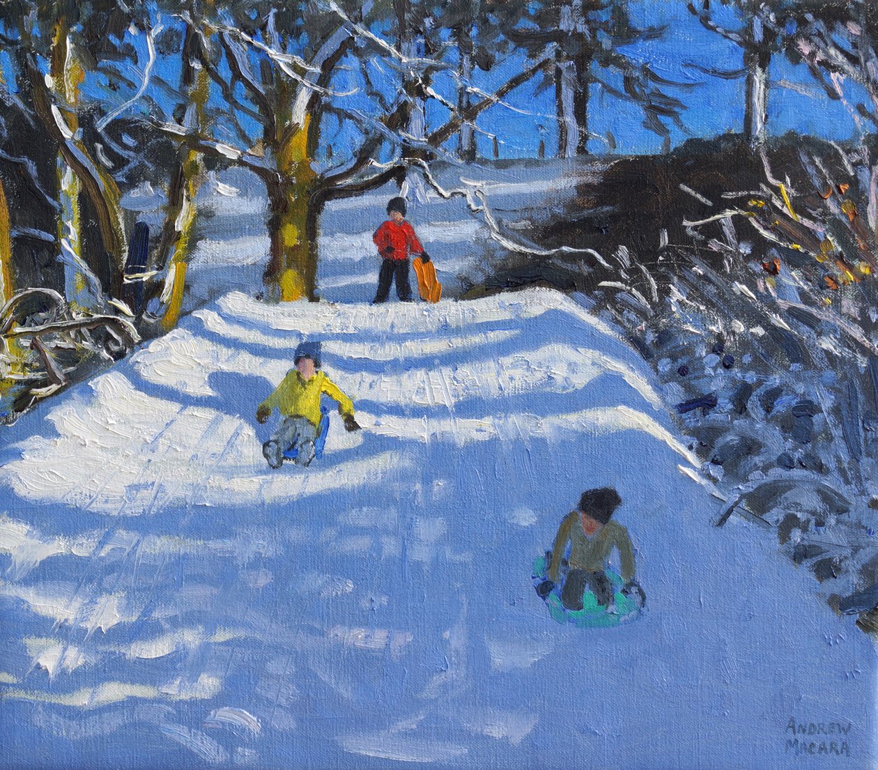 Szórakozás a hóban, Wash Green, Derbyshire, 2014, alkotó: Andrew Macara