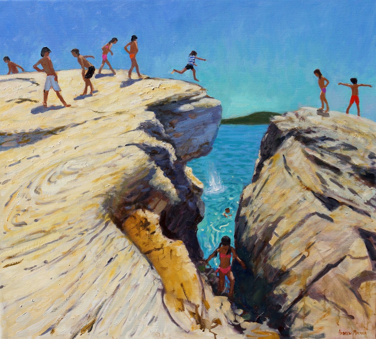 Leugrás a szikláról, Lemezek, Skiathos, 2015, alkotó: Andrew Macara