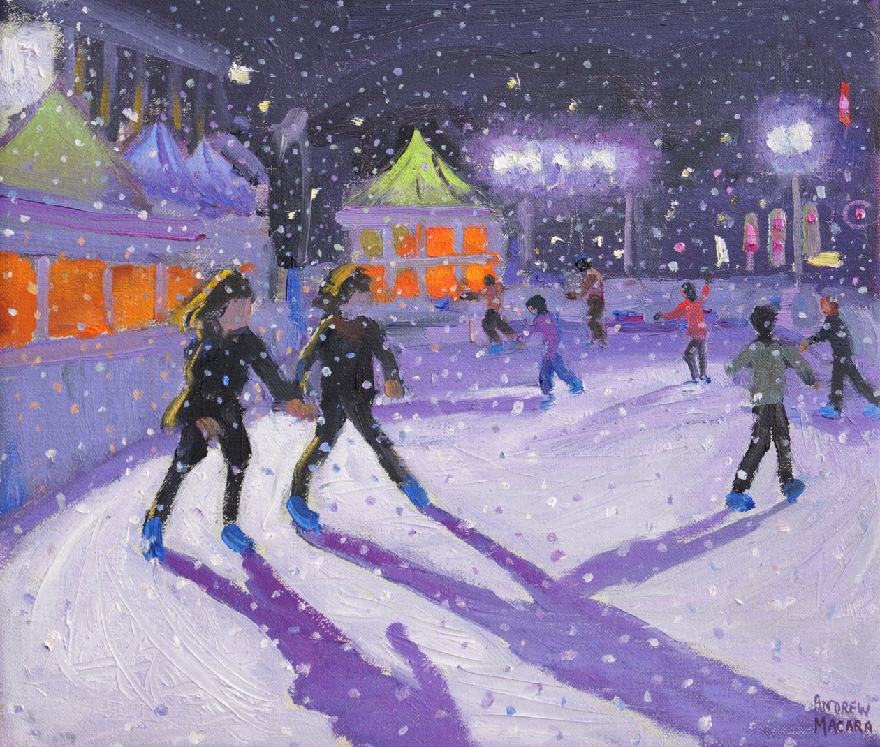 Éjszakai korcsolyázók, Derby, 2014 (olaj) alkotó: Andrew Macara