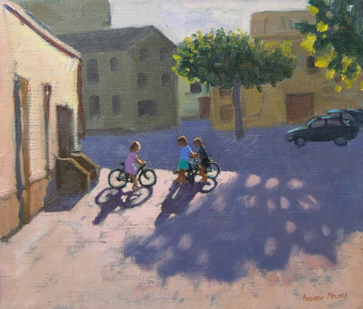 Három gyerek kerékpárral, Spanyolország alkotó: Andrew Macara