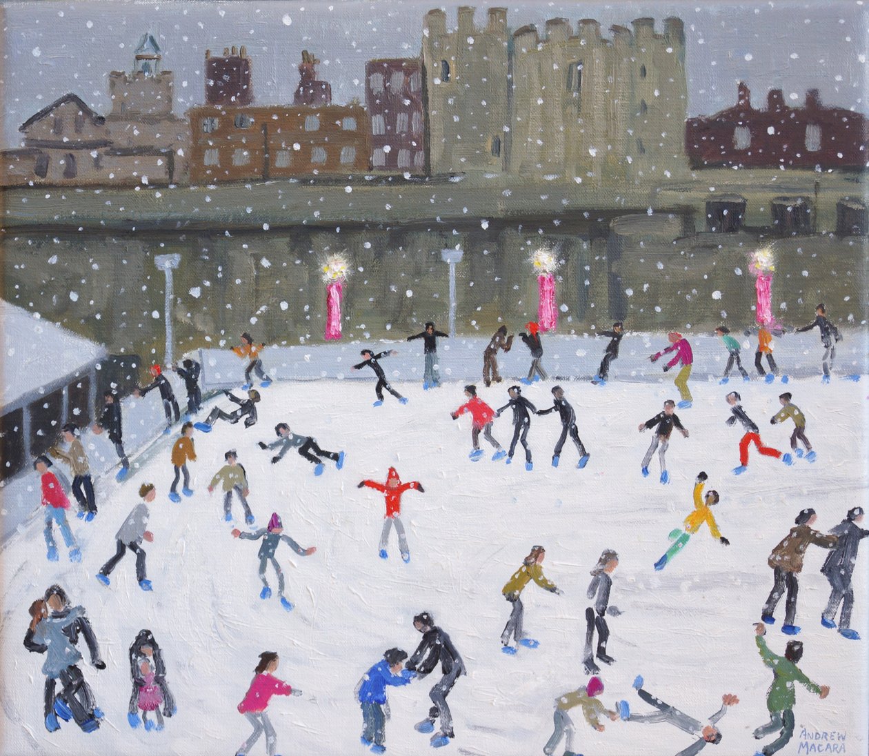 Tower of London jégpálya, 2015, (olaj, vászon) alkotó: Andrew Macara