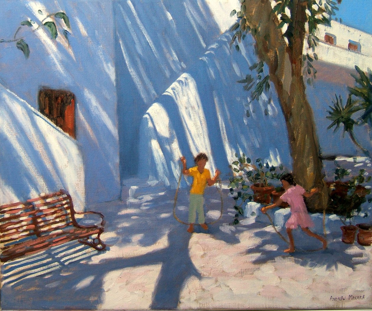 Két lány ugrál, Mykonos alkotó: Andrew Macara