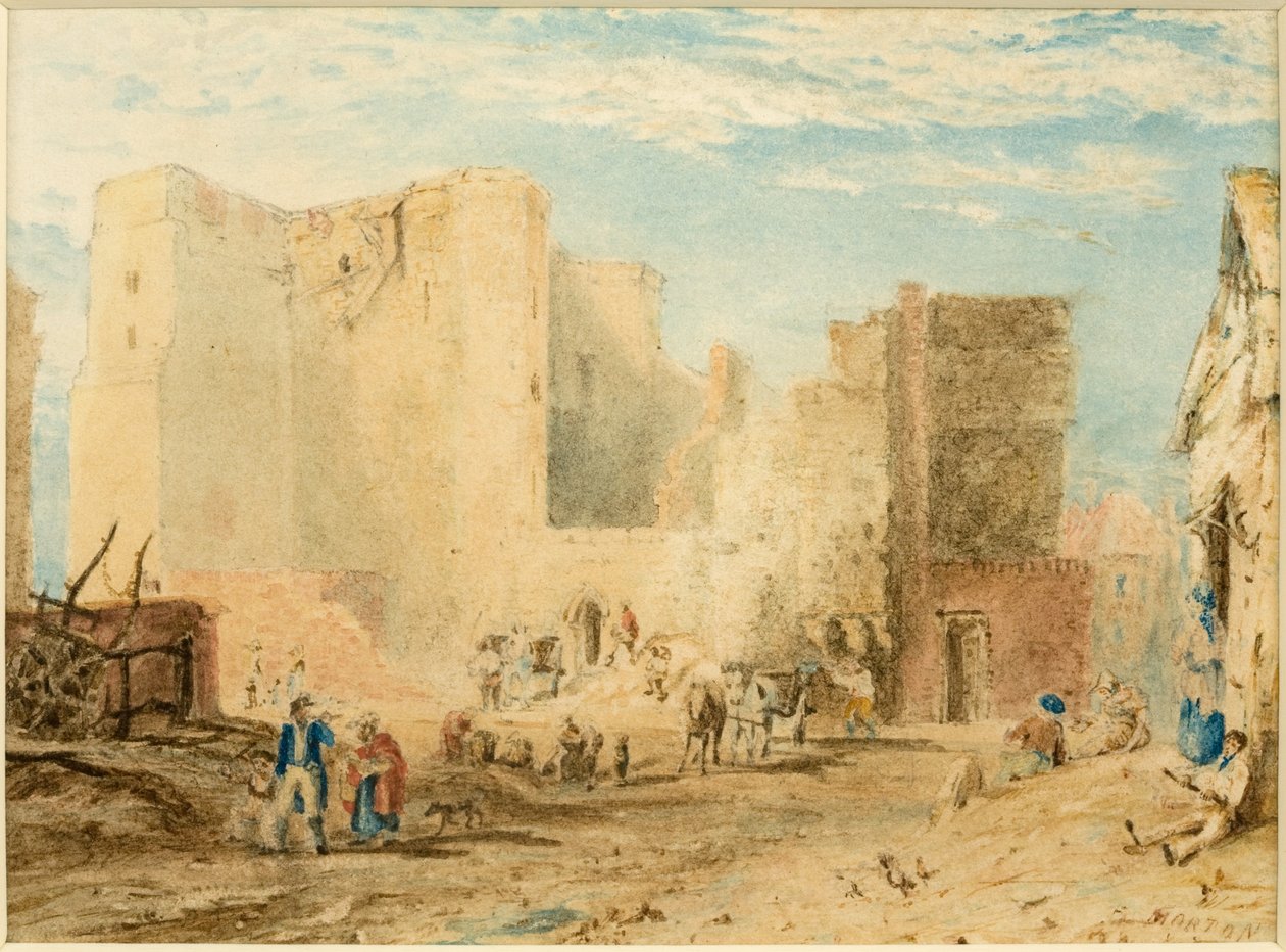 A New Gate lebontása, Newcastle upon Tyne 1823 (tinta) alkotó: Andrew Morton