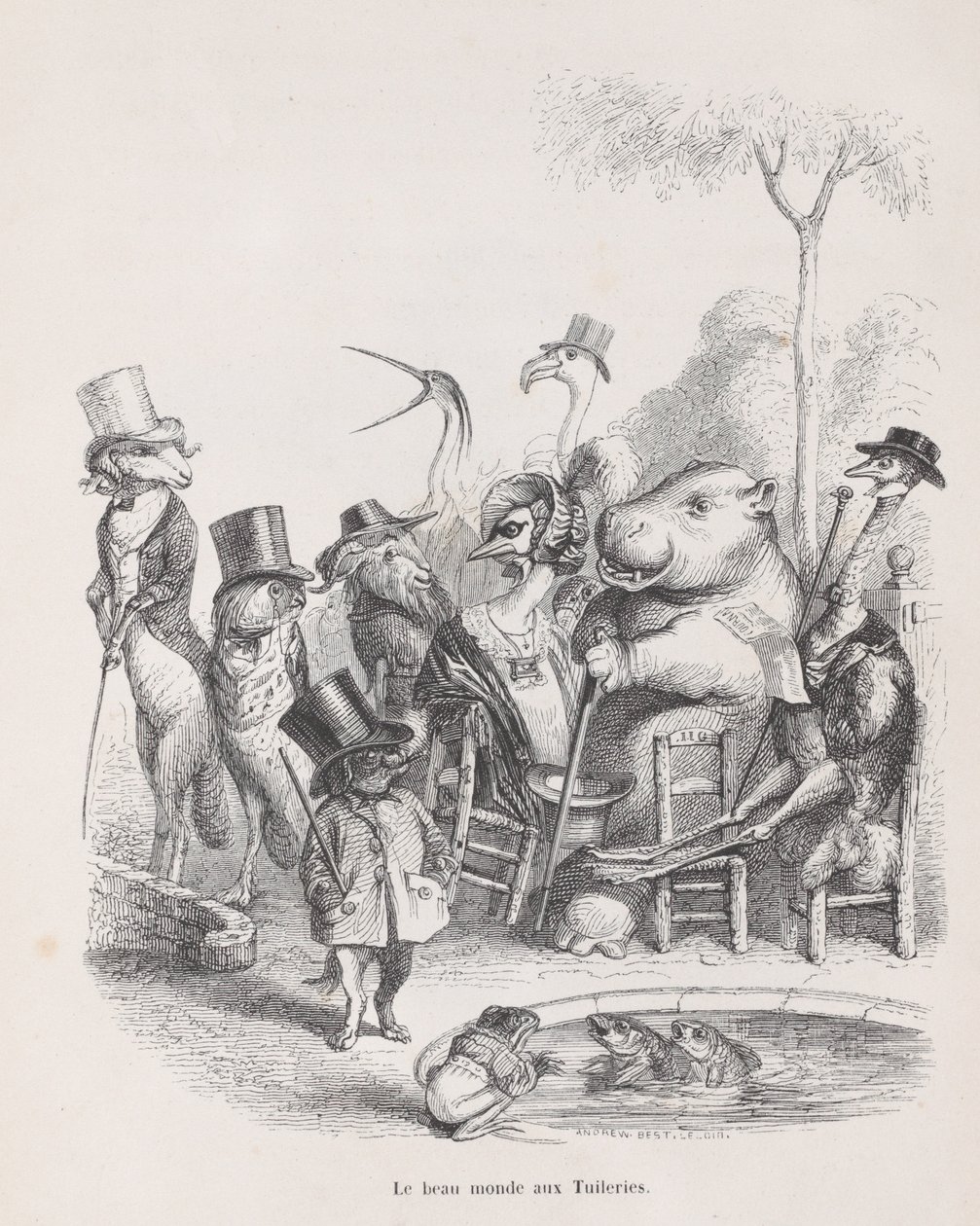 A Tuileriák szép világa a magán- és közélet jeleneteiből o..., kb. 1837-47. alkotó: Andrew Best Leloir
