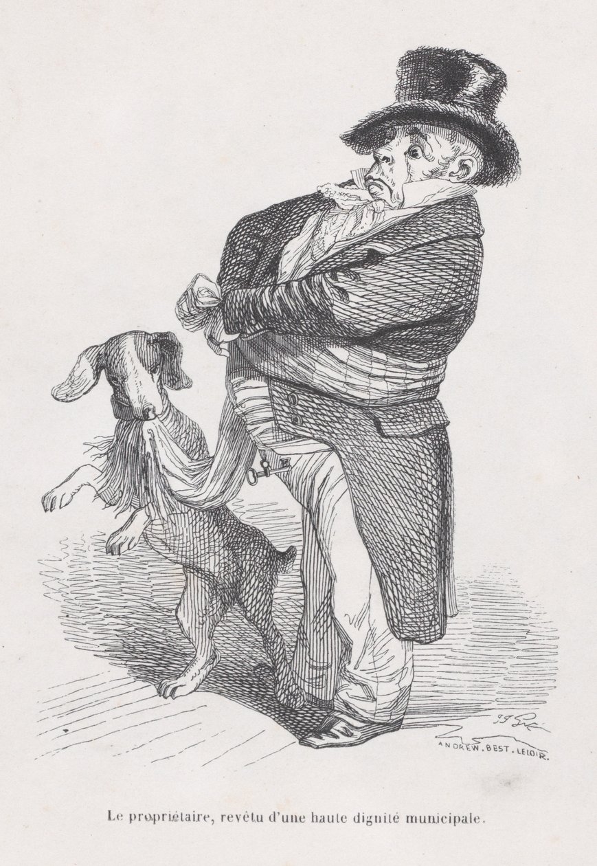 A tulajdonos az állatok magán- és közéletének jeleneteiből, kb. 1837-47. alkotó: Andrew Best Leloir
