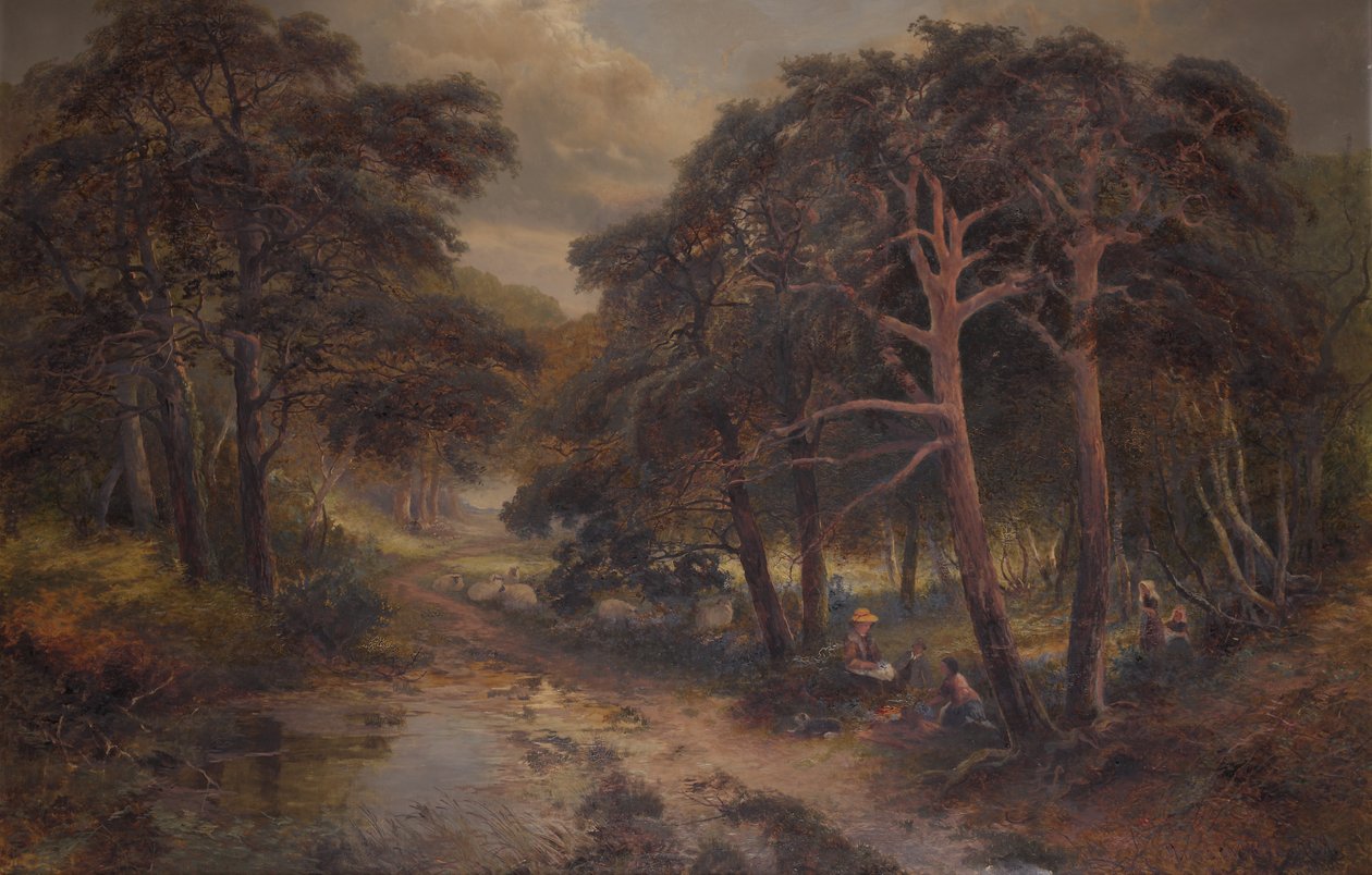 Kékharangok között (olaj, vászon) alkotó: Andrew Brandish Holte