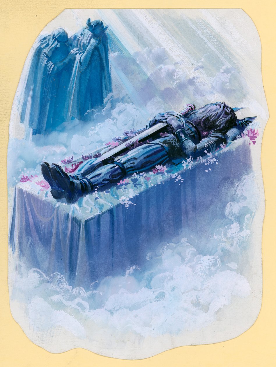 Jelenet a Beowulfból (gouache, papír) alkotó: Andrew Howat
